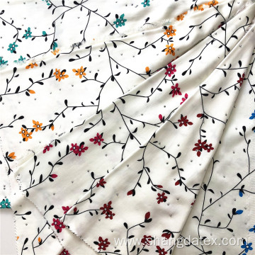 40S Rayon Satin Screen Printed With Fine Branches